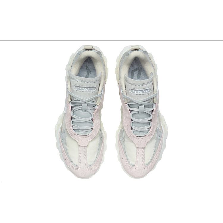 Li-Ning Overload Reflective Deconstructed Leather Trendy Shock Absorbing Non-Slip Wear-Resistant Low-Top Sports Casual Shoes Women Sneakers ARYR026-8