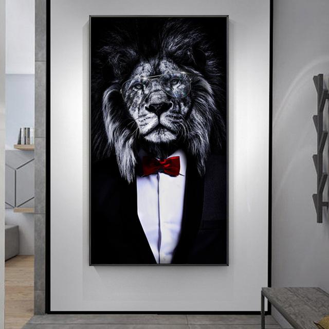 African Black Lion Leopard Animal Posters and Prints Canvas Painting Wall Pictures For Living Room Interior Cuadros Home Decor No Frame