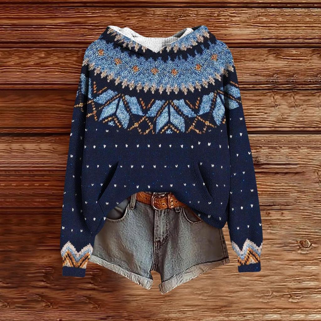 Sweatshirts For Women Knit Sweater Cute Shirt Fall Pullover Hooded Sweatshirt