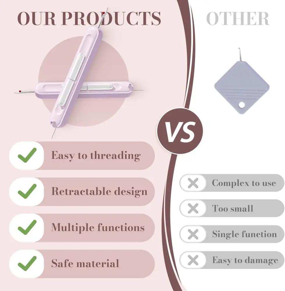 2-In-1 Needle Threader Seam Ripper Tool Seam Ripper Threading Aid For Sewing Needles Multifunctional Sewing Tool Thread Remover