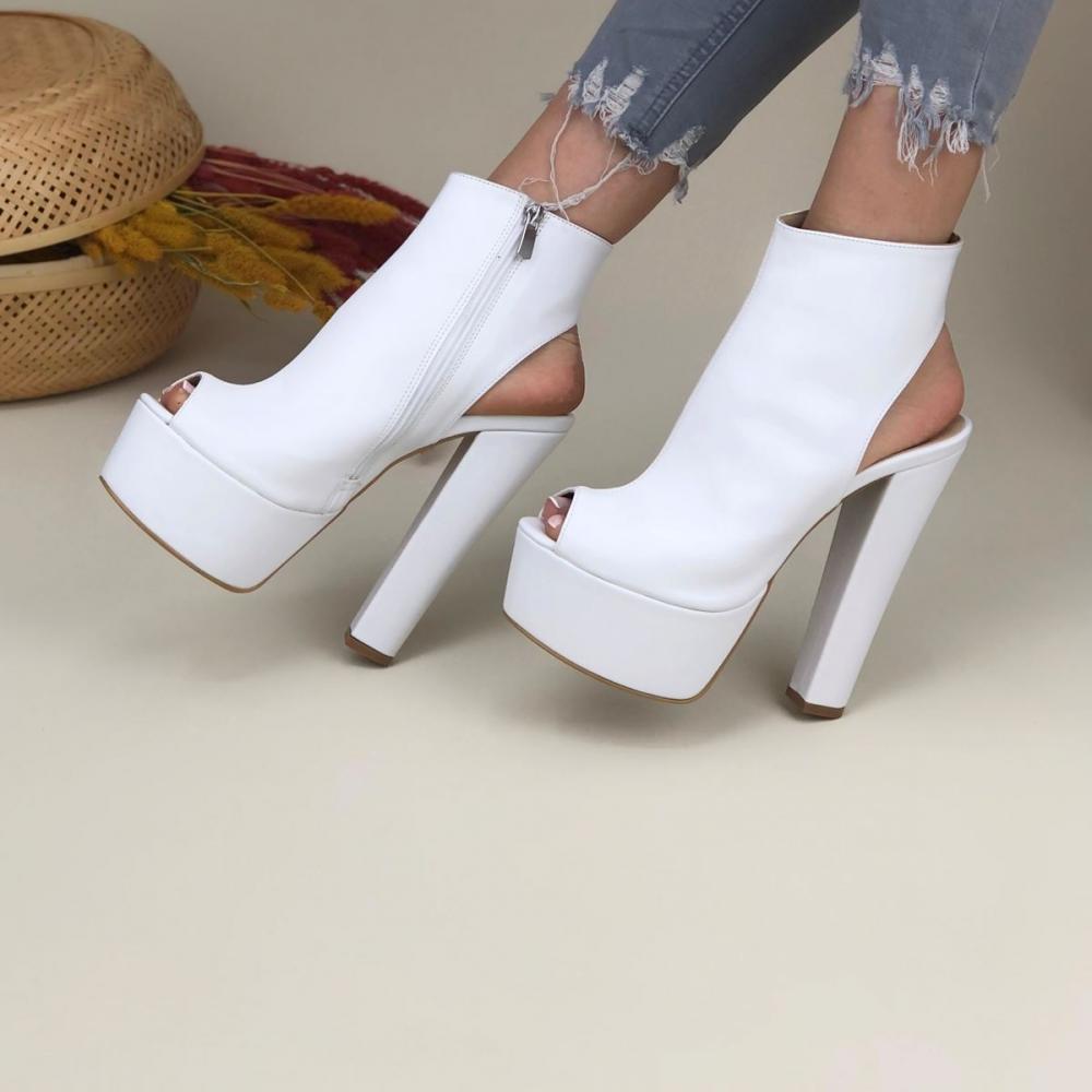 

Женские белые кожаные туфли на платформе Туфли на каблуке
