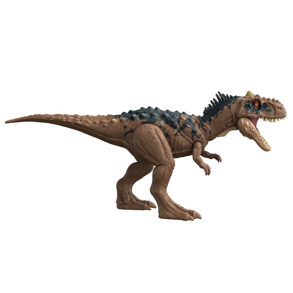 Mattel Jurassic World Neue Herrscher Actionfigur, Brüllender Rajasaurus [Gesamtlänge: Ca.. 26cm] [Ab 4 Jahren] HDX35 Braun, Mittel