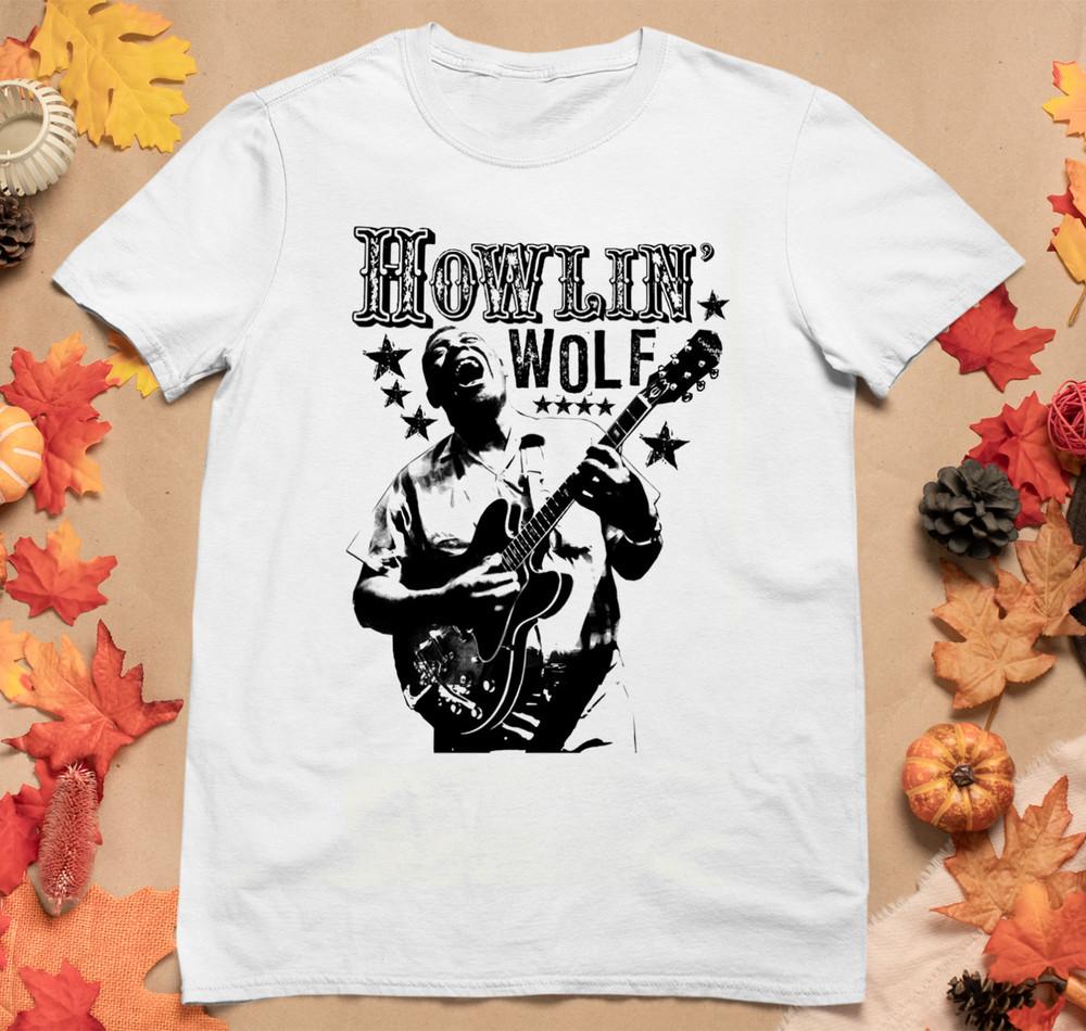 Blues Festival Howlin Wolf Shirt Short Sleeve White Unisex S-2345XL 1G0153 Unisex T-Shirt XXL