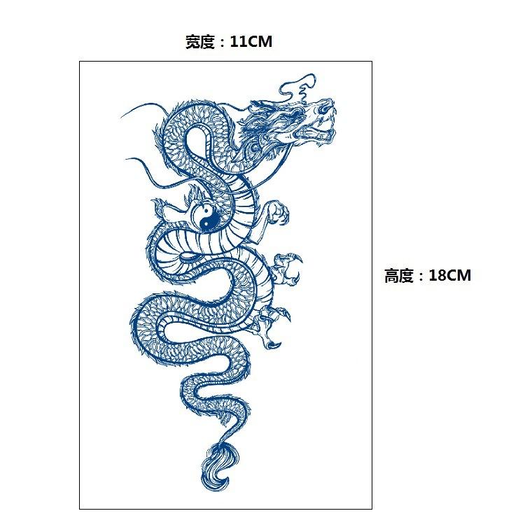 Gradual Change Herbal Fashion Personality Japanese Wave Whale Waterproof Simulation Long Time Does Not Fade Tattoo Sticker
