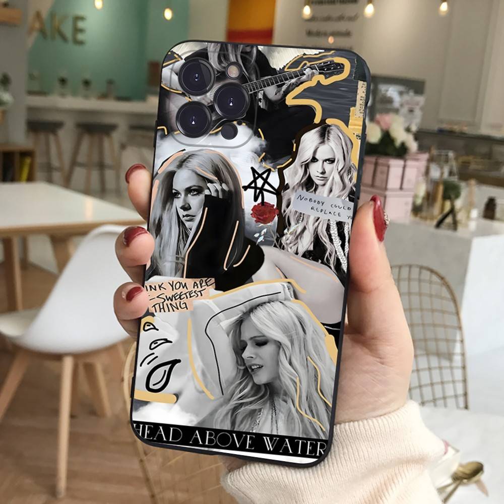 Avril Ramona Lavigne Phone Case For Iphone 16 15 17 13 14 12 11 Pro Max Plus Black Shell Cover Case