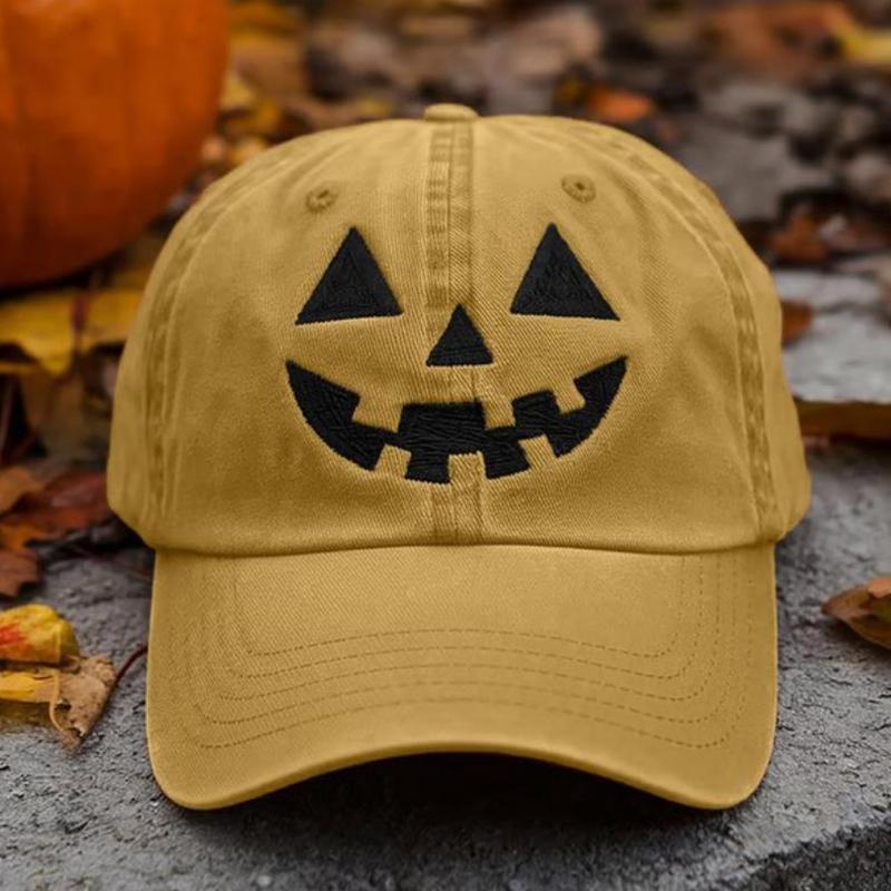 Halloween Unisex Embroidery Pumpkin Baseball Hat Festival Halloween Party Pumpkin Face Hat Headwear