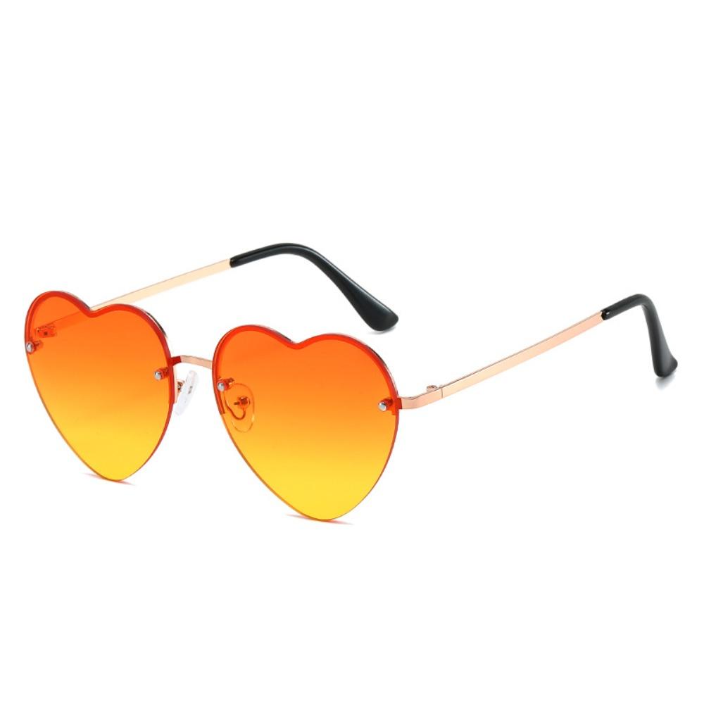 Casual Heart Sunglasses Vintage Candy Color Half Frame Sunglasses UV Protection Y2K Gradient Sun Glasses