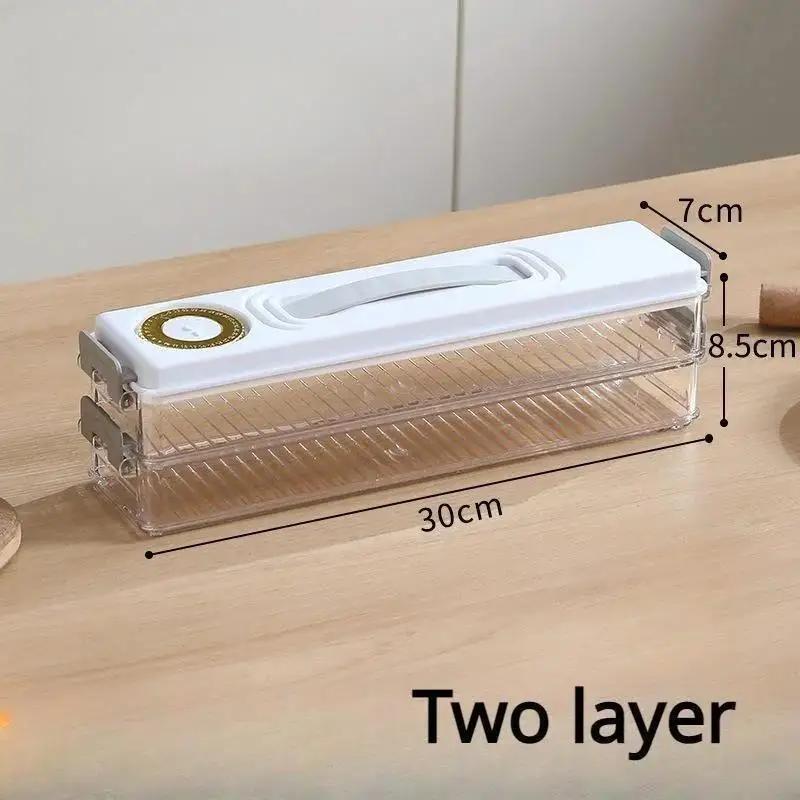 Space Saving Dumplings Fresh Keeping Storage Box Multi Layer Dumplings Holder Case Non-stick With Date Record For Small Fridge