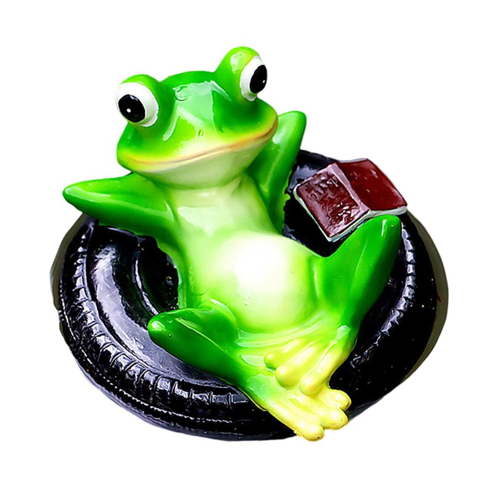 Yousheng Pływająca Statua Żaby Żywica Kreskówkowa Relaksująca Ozdoba Żaby Pływająca Figurka Żaby do Akwarium Ogrodu Stawu Dekoracja Elementu Wodnego