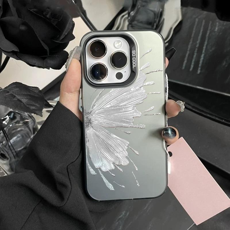 Colorful Hollow Butterfly Phone 15 14 13 12 11 Pro Max Shockproof Bumper Back Cover for iPhone 16 Case Funda