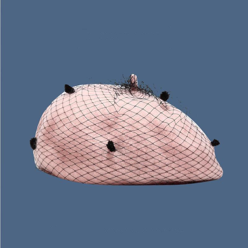 Autumn And Winter Mesh Beret For Women Outdoors Keep Warm British Retro Artist Hat Versatile Fashionable French Pumpkin Hat