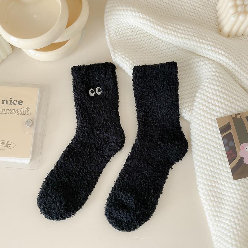 

Женские зимние утолщенные и флисовые теплые и милые носки до середины икры для сна 1 pair