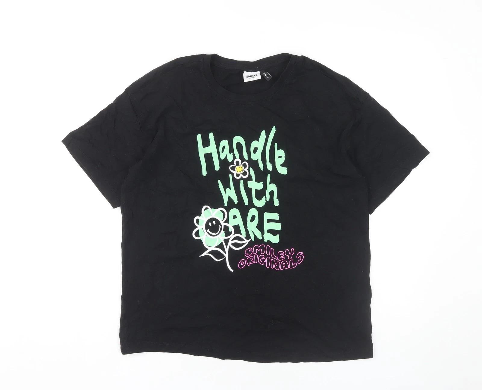 

Smiley Originals Black M Crew Tee Unisex, Funny Design XL