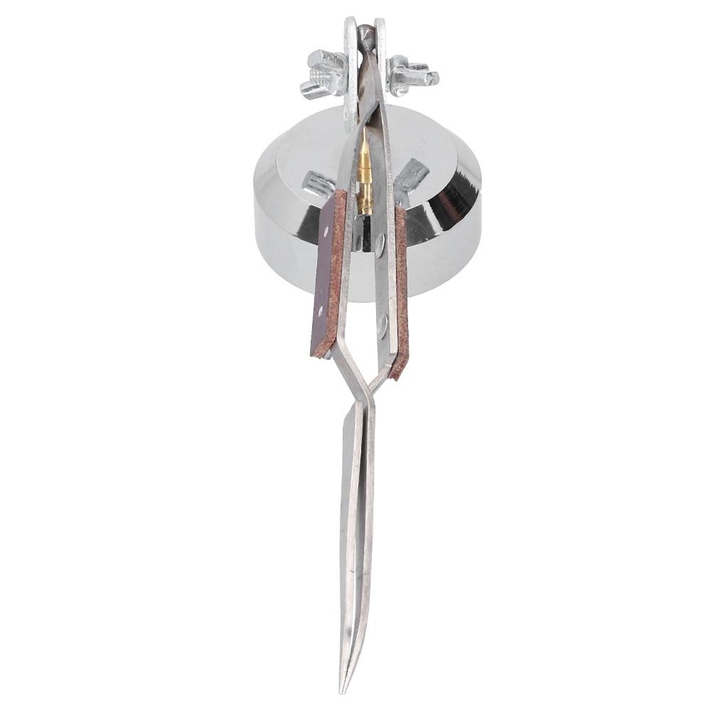 

Stable Base Jewelry Welding Tweezers 360 Degree Rotation Cross Locking Tweezers Jewelry Repair Curved Mouth