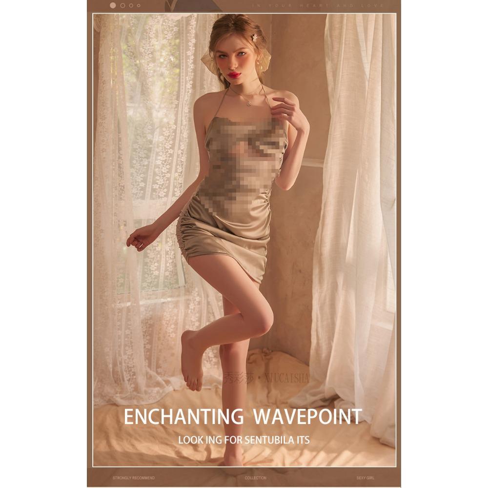 Pure Lace Nightdress Suspender Skirt Bed Teasing Sexy Pajamas Small Chest Pleats Seduction Sexy Underwear Hip Skirt