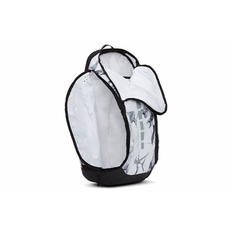 Nike Hoops Elite Pro Basketball Large Capacity Zipper Backpack Unisex Backpacks White Black Silver BA5555-100