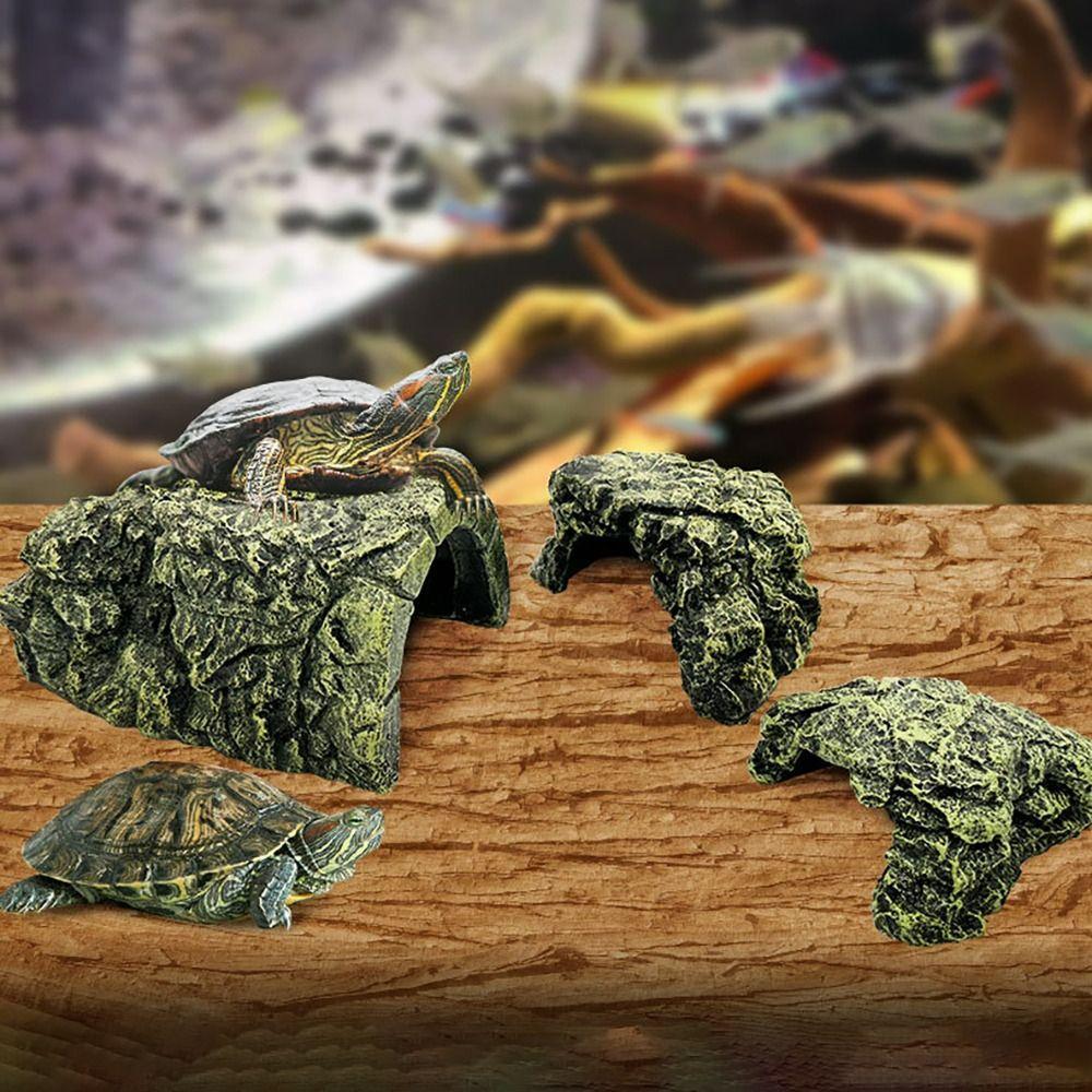 Landscape Decor Turtle Basking Hide Habitat Resin Fish Tank Scenery House Turtle Shelter  Fish