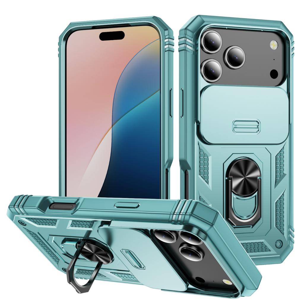 Etui do iPhone 17 Pro Max TPU + PC Zsuwana osłona kamery Podpórka Pokrowiec na telefon