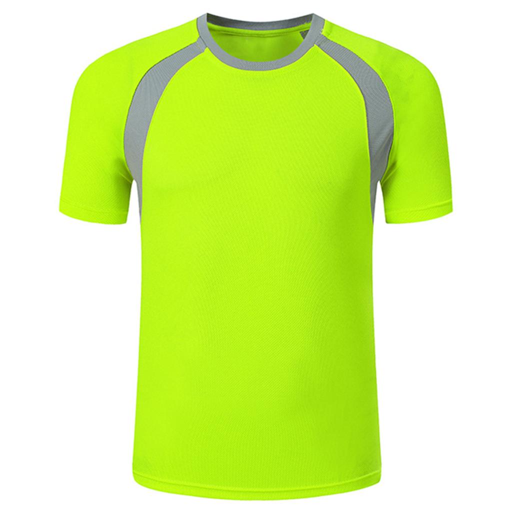Kids Boys Quick-drying Clothing Short Sleeve Round Neckline Patchwork Style Breathable Sport Top