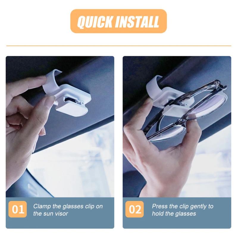 1pv Metal Car Sunglasses Holder, Multi-Purpose Sun Visor Clip for Tickets/Cards, Auto Interior Organizer