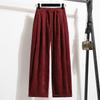 Dimanaf 2025 Autumn Plus Size Corduroy Trousers New Women Clothing Fashion Loose Pleated Red Pants