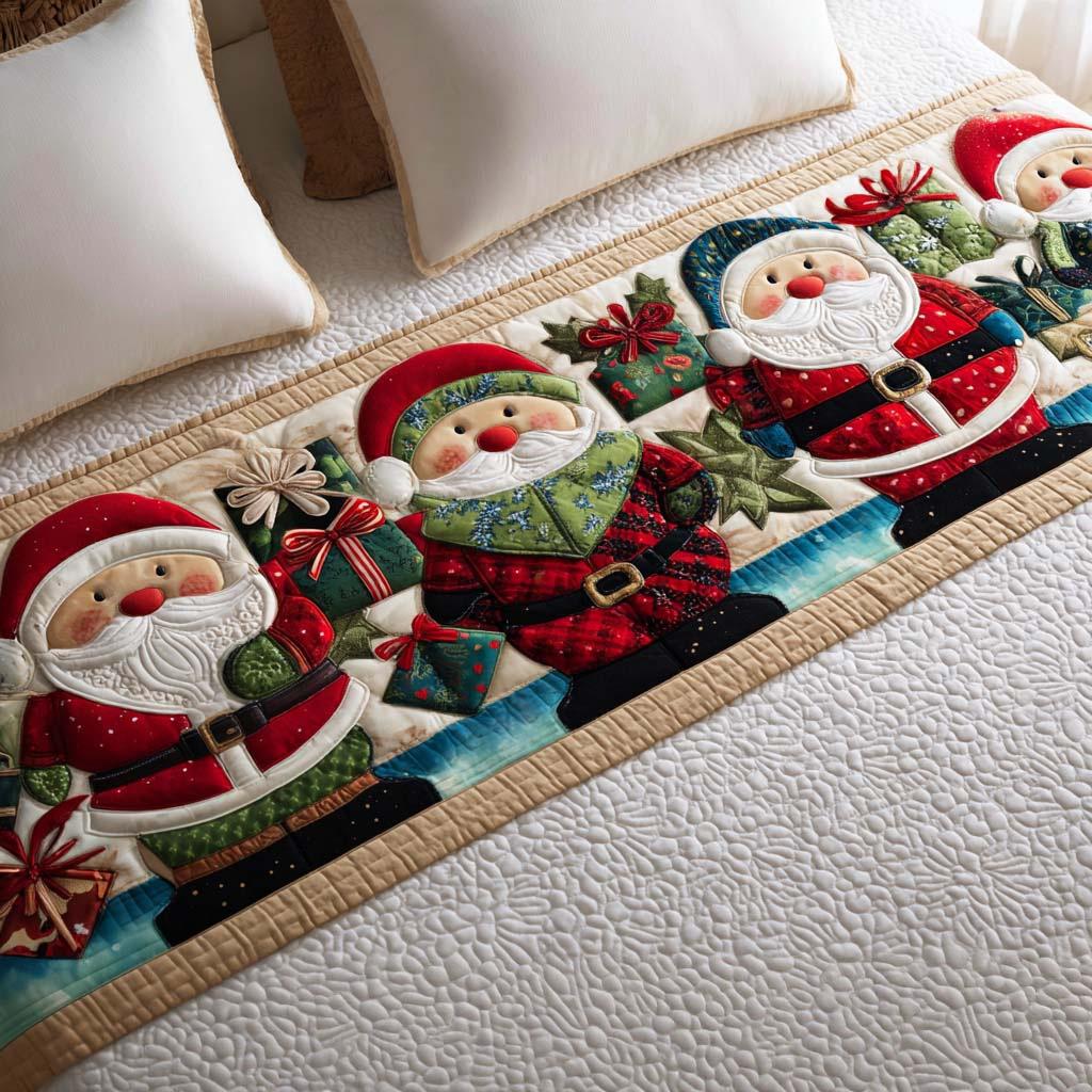 Hotel Bed Flag Christmas Home Party Decoration Bed Flags Cartoon Snowman Festive Atmosphere Jacquard Soft Bedding Table Runner