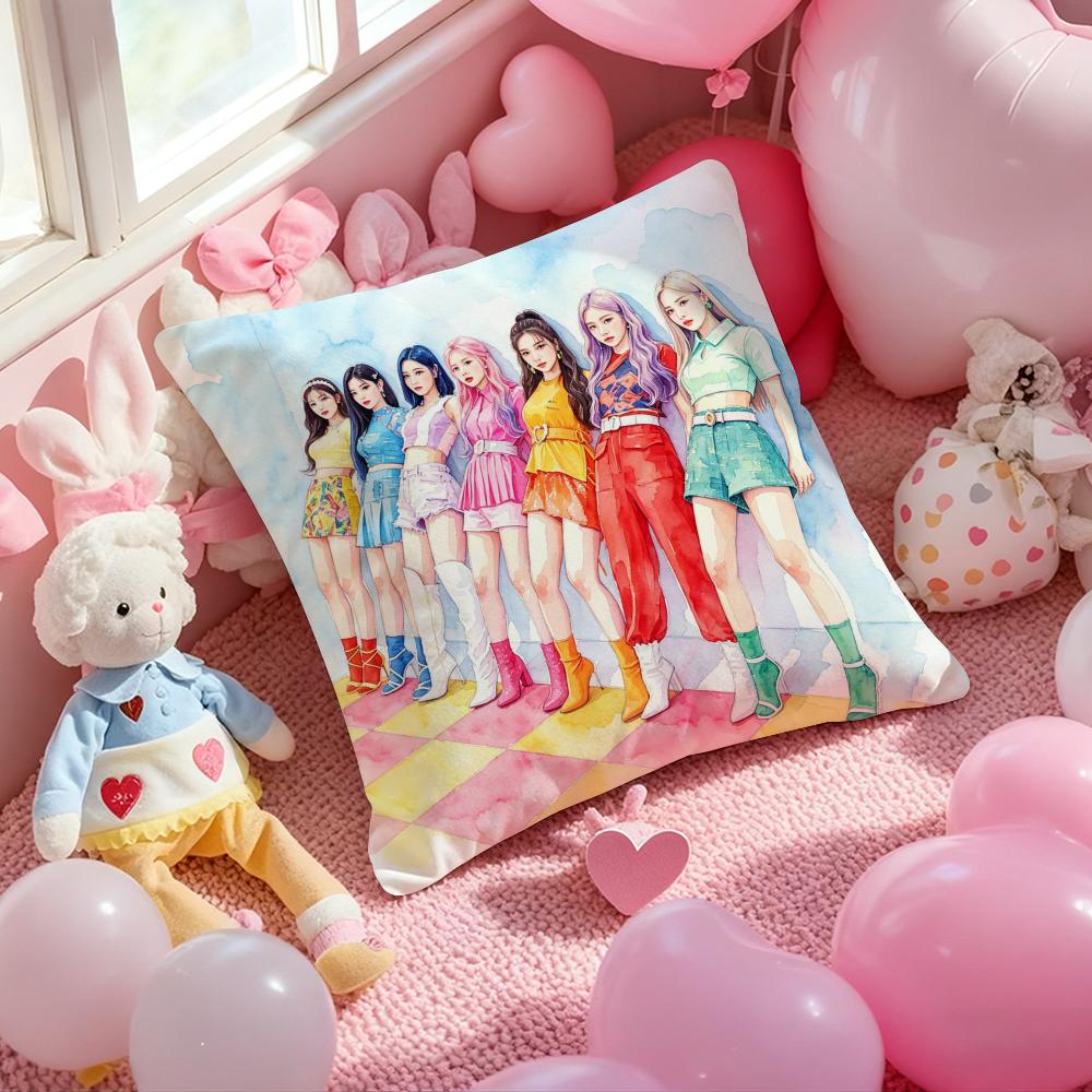 Kpop TTTTRIBE Cushion Cover Pattern Printed Pillowcase for Living Room Sofa Cushion Cover Bedroom Decor