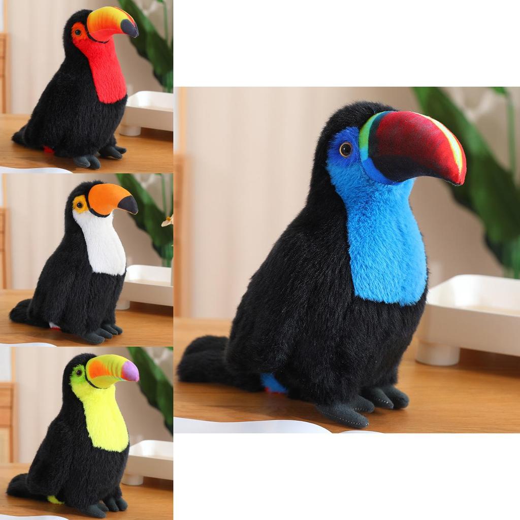 Realistic Giant Beak Plush Toy Colorful Parrot Bird Doll For Kids Beautiful Decorative Stuffed Animal