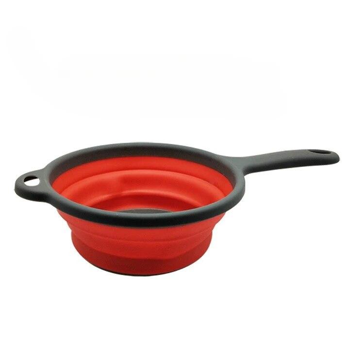 

Складная сливная корзина с ручкой, миска для хранения, круглый дуршлаг для чистки овощей L красный