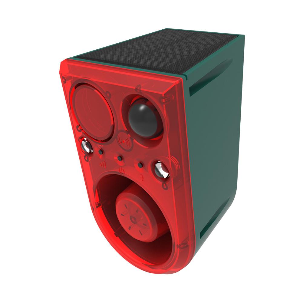 Solcellsdriven rörelsesensorlarm med fjärrkontroll Hemlarm Djurskrämma 129dB Högt ljud Ljudgenerator för Trädgård Gård