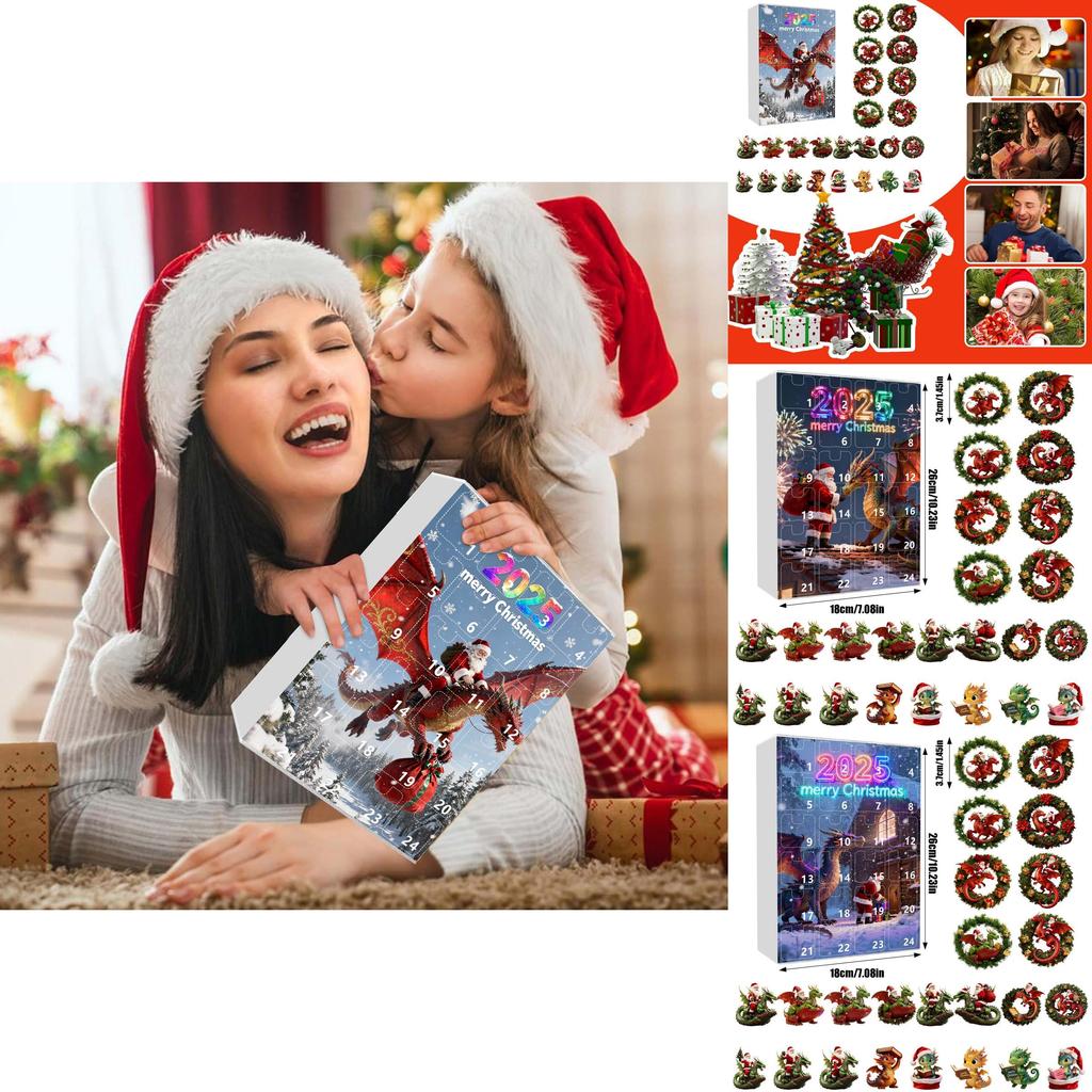 Christmas Tree Hanging Ornaments With Santa Claus Dragon Theme Acrylic For Holiday Gift