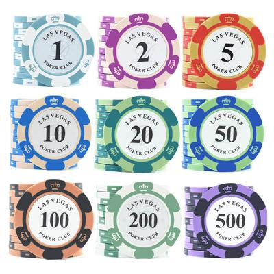 1pc Clay Poker Chip Multi-Denomination Chips Portable Gambling-Chips Las-Vegas Coin For Casinos Coin Poker Chips Entertainment