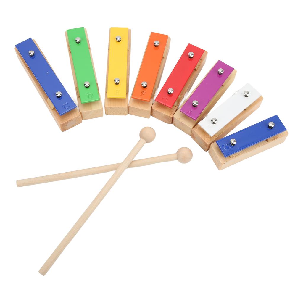 Holz Klopfklavier 8 Töne Mehrfarbiges Tasten Xylophon Block Pädagogisches Musikspielzeug