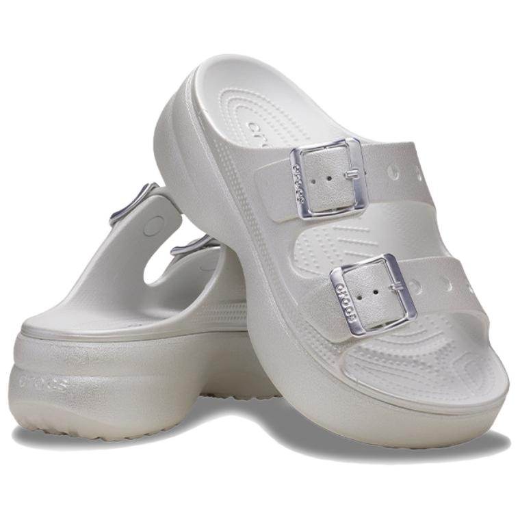 Crocs Slide Slippers Women's Gray Silver 215552-1OQ
