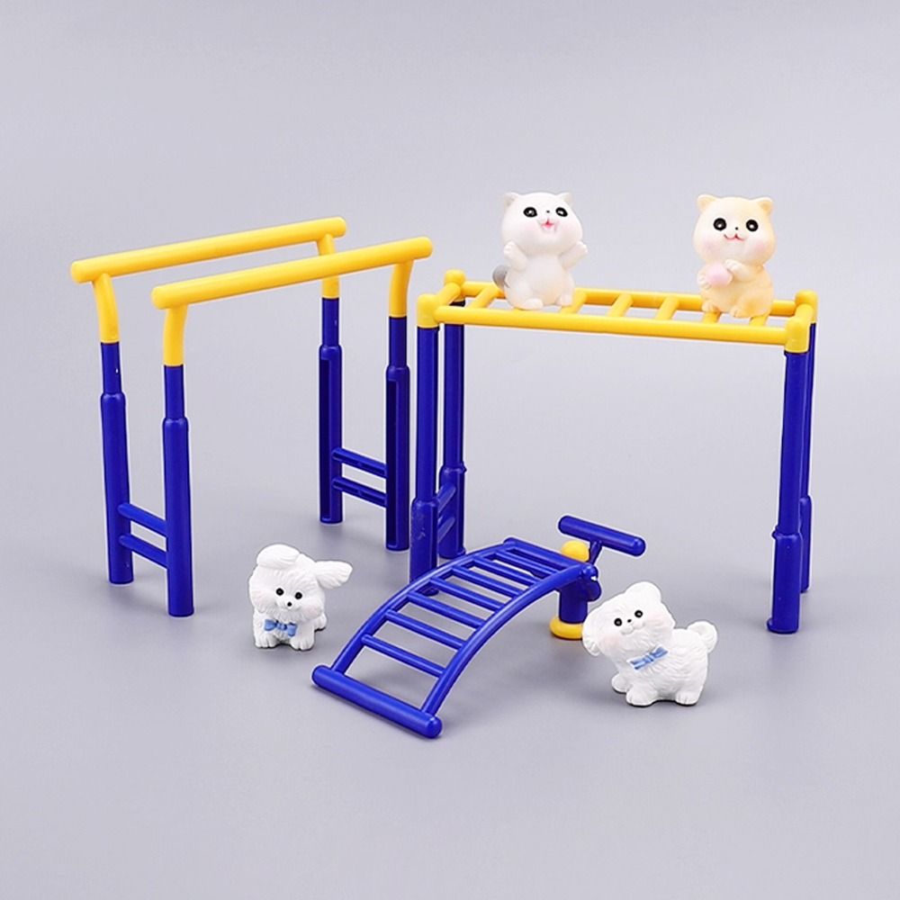 3PCS/Set Yellow&Blue Outdoor Sports Model Scene Model Sand Table Model Mini Dollhouse Scenes  Gift