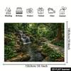 2D Grüner Wald Wasserfall Wandteppich Tropischer Gartenweg Wandkunst Dekor