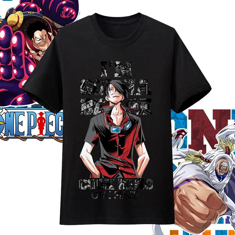 One Piece Anime Character Printing Oversized Cotton Tshirt Men and Women Comfortable Y2K Childrens Clothing Summer Trend Tees