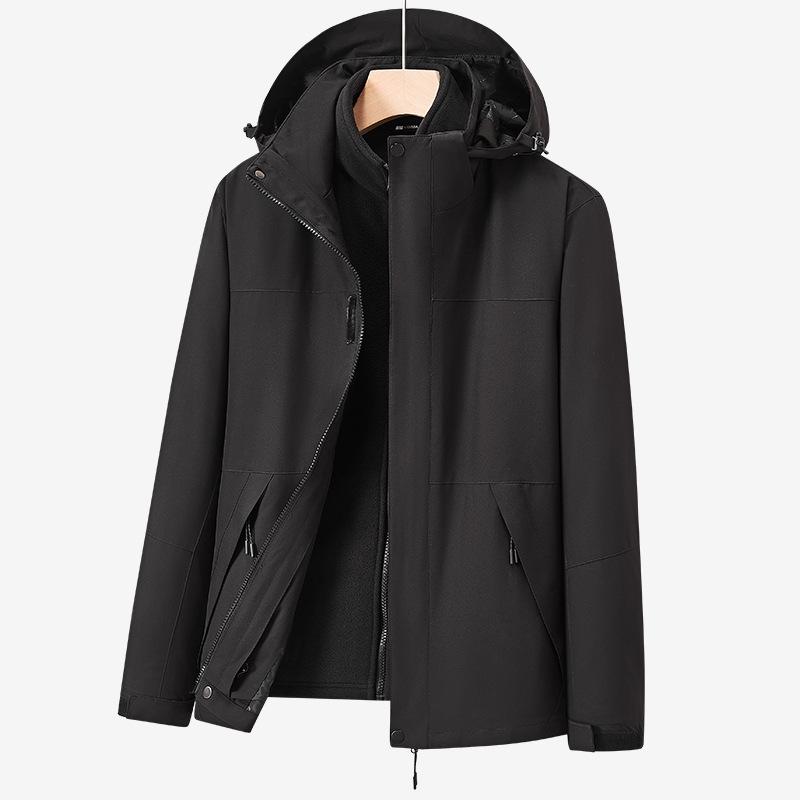 Men's and Women's Three-in-one Removable Outdoor Waterproof Climbing Clothing Spring and Autumn Outdoor Windproof Climbing Clothing Jacket