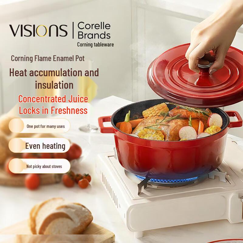 Corning VISIONS 2.8L Cast Iron Enamel Pot