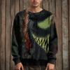 Herre Langermet Pullover Genser Casual Halloween Trykk Strikket Oversized Genser