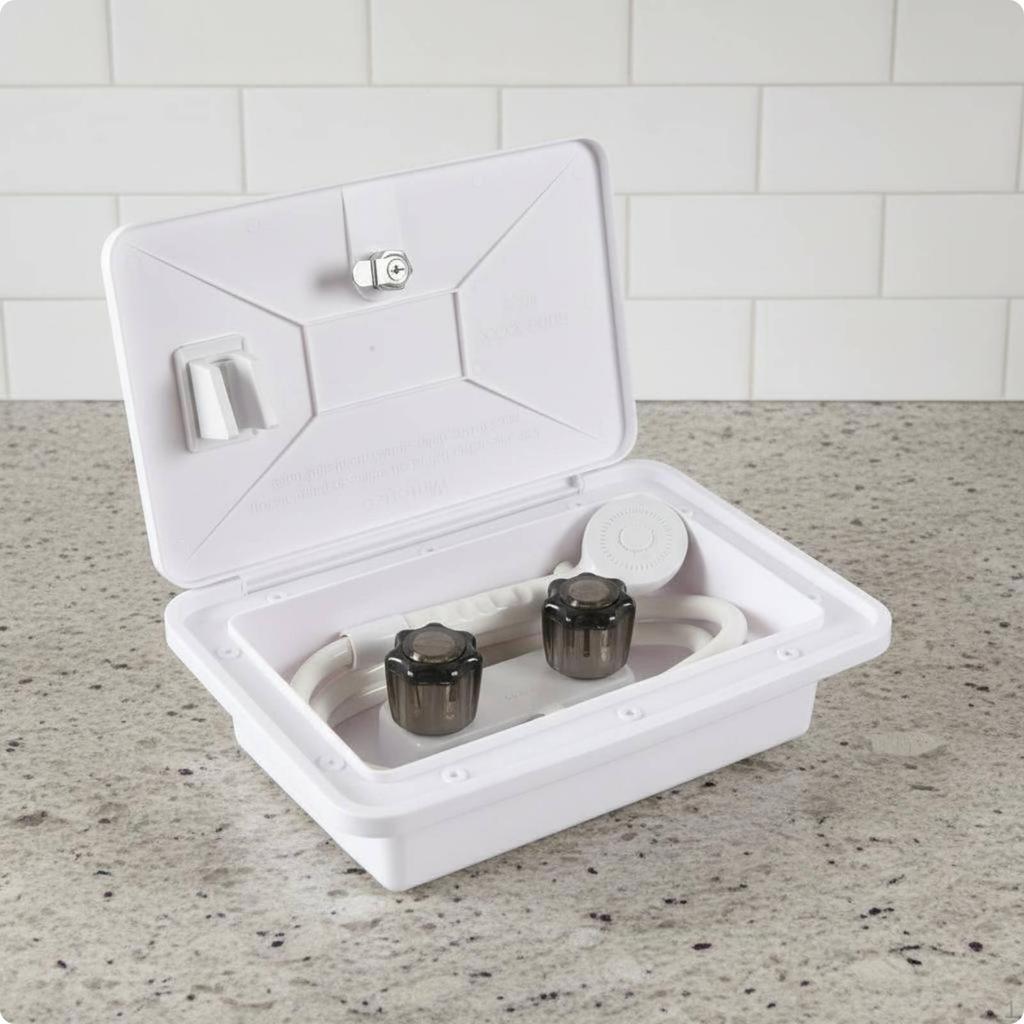 RV Exterior Shower Enclosure White Outdoor Kit Easy to Install Camping Gear for Campers,