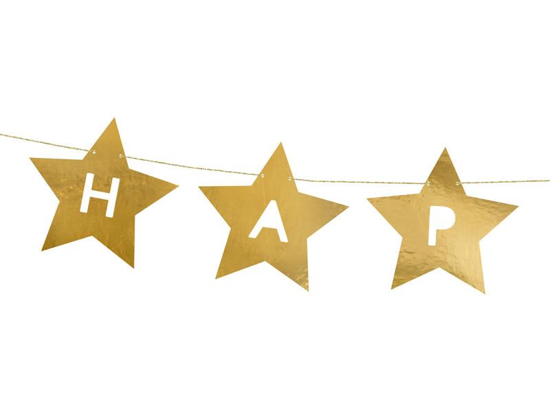 Baner Happy New Year Gwiazdki, 290X17 Cm