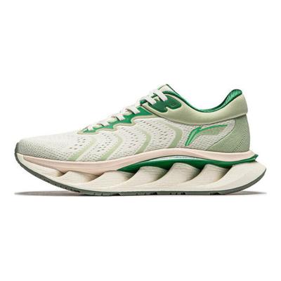 Li Ning Fashion Versatile Trendy Shock Absorbing Wear Resistant Low Top Casual Running Shoes Men Sneakers White Green AZGU005-5