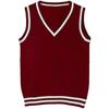 Women's Casual V-Neck Pullover Shirt Collision Color Sleeveless Sweater Vest