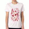 Fox Mask Sakura Unisexs Cotton T Shirt, Premium Cotton Quality Print, Durable, Casual Fashion. Japanese Anime Style Blossom Graphic Tee, Unique Design