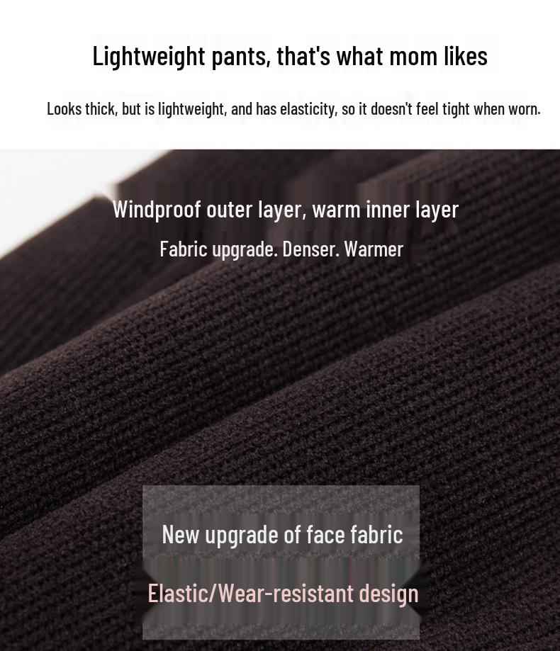 High-Waisted Fleece-Lined Winter Pants for Middle-Aged and Elderly Women
