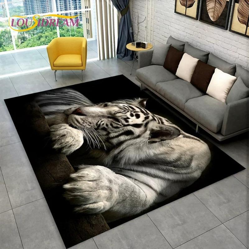 Living Room Carpet Cool Cheetah Tiger Floor Mat Men's Bedroom Anti Slip Dirt Resistant Wear-resistant Rug Home Decoration