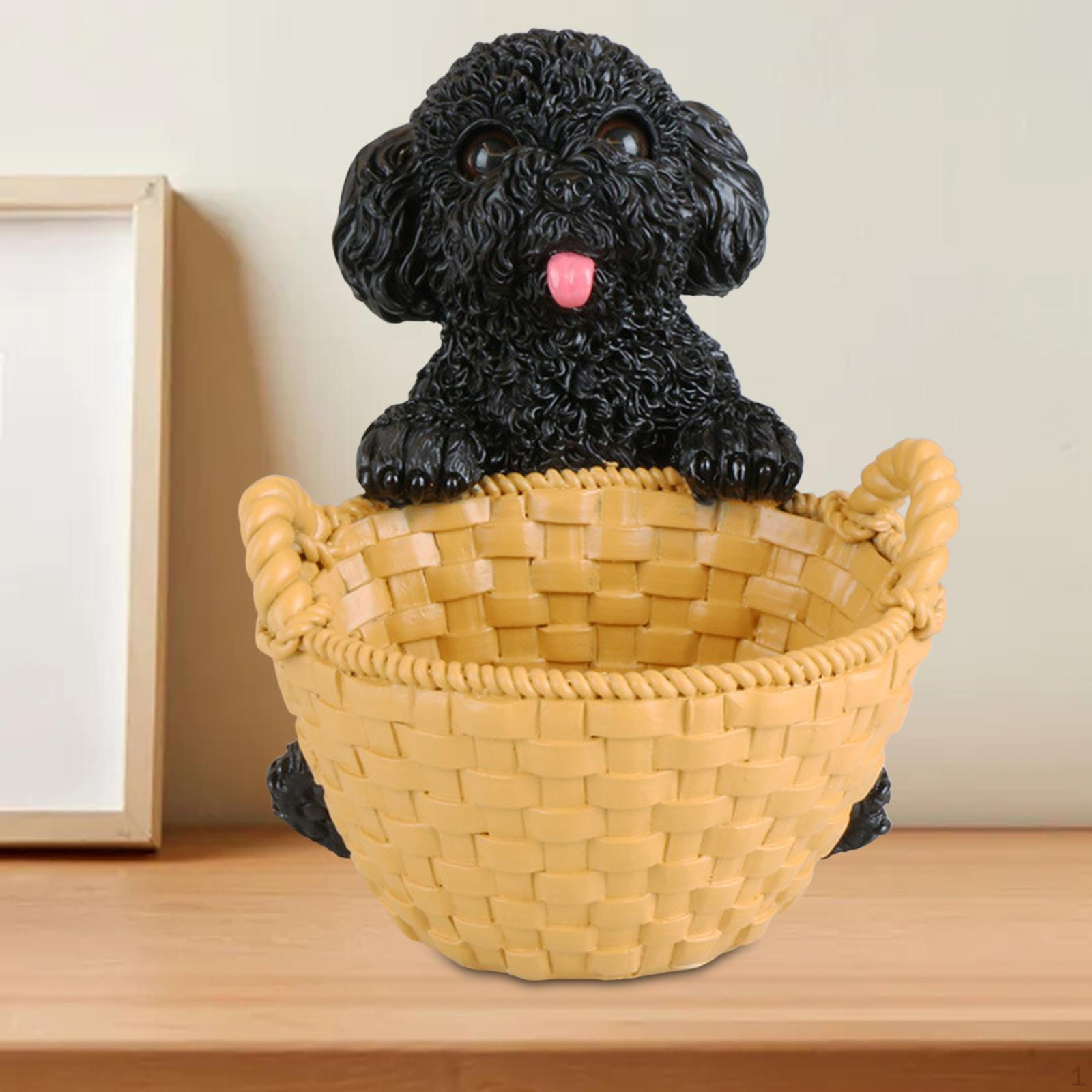 Charming Dog Figurine Holder for Home and Office Organization чёрный
