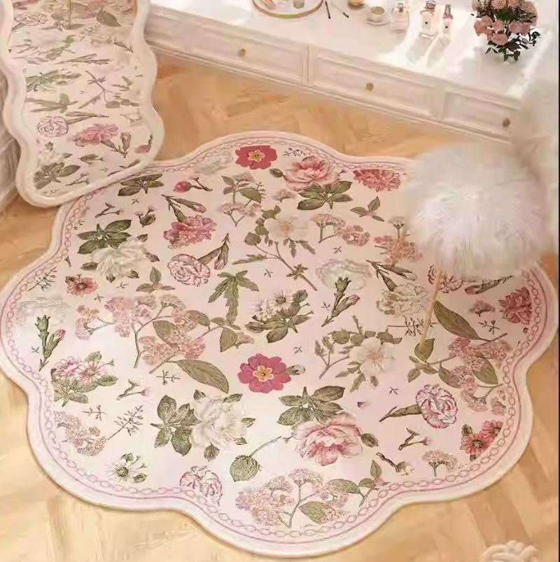 Sweet Irregular Bedroom Bedside Carpet Small Fresh Style Living Room Rugs Creative Fashion Dressing Table Floor Mats  Alfombra