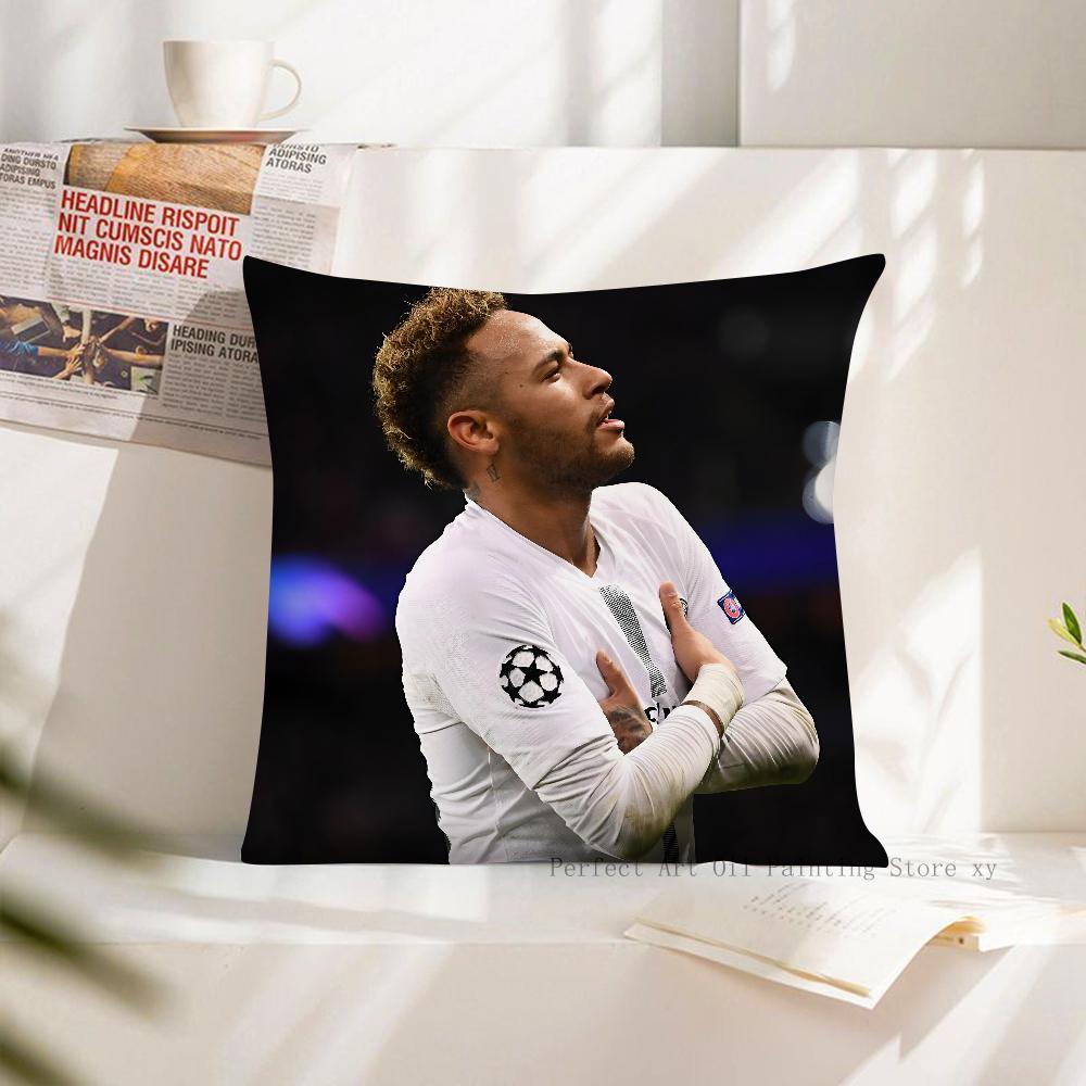 1 Stück F-Fußball N-Neymar Kissenbezug Quadratischer Kissenbezug Schlafzimmer Sofa Raum Dekoration Lässiger Kissenbezug